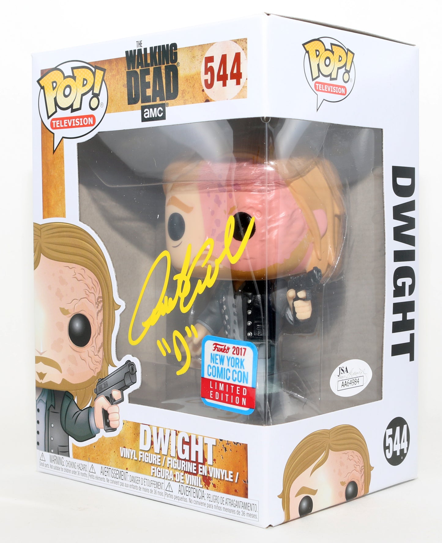 
                  
                    Austin Amelio as Dwight in The Walking Dead 2017 NYCC Exclusive (JSA) Signed Funko POP! #544 with Character Name
                  
                