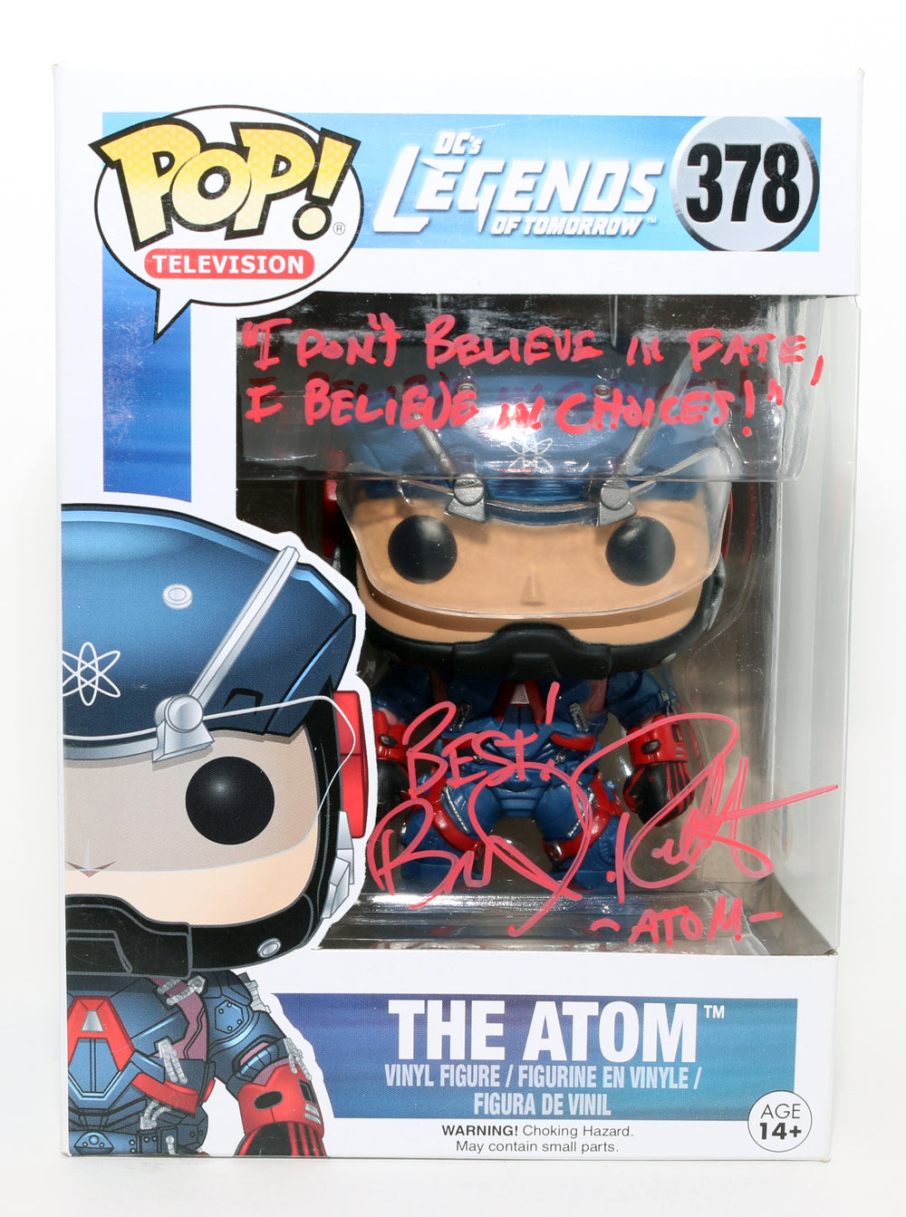 Brandon Routh as The Atom in Legends of Tomorrow (Beckett) Signed Funko POP! #378 with Character Name & Quote