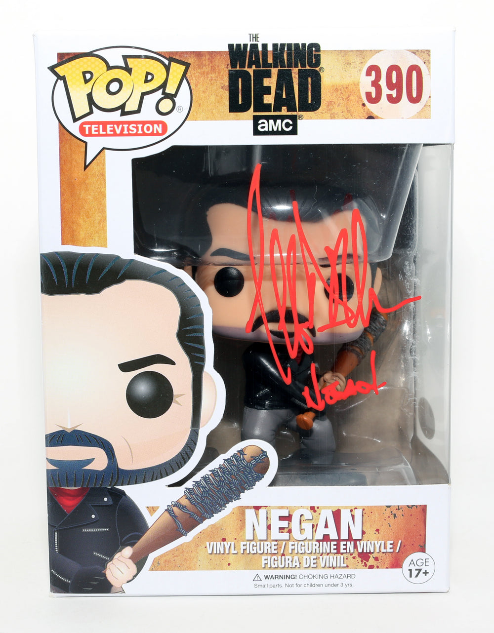 Jeffrey Dean Morgan as Negan in The Walking Dead (JSA) Signed Funko POP! #390 with Character Name