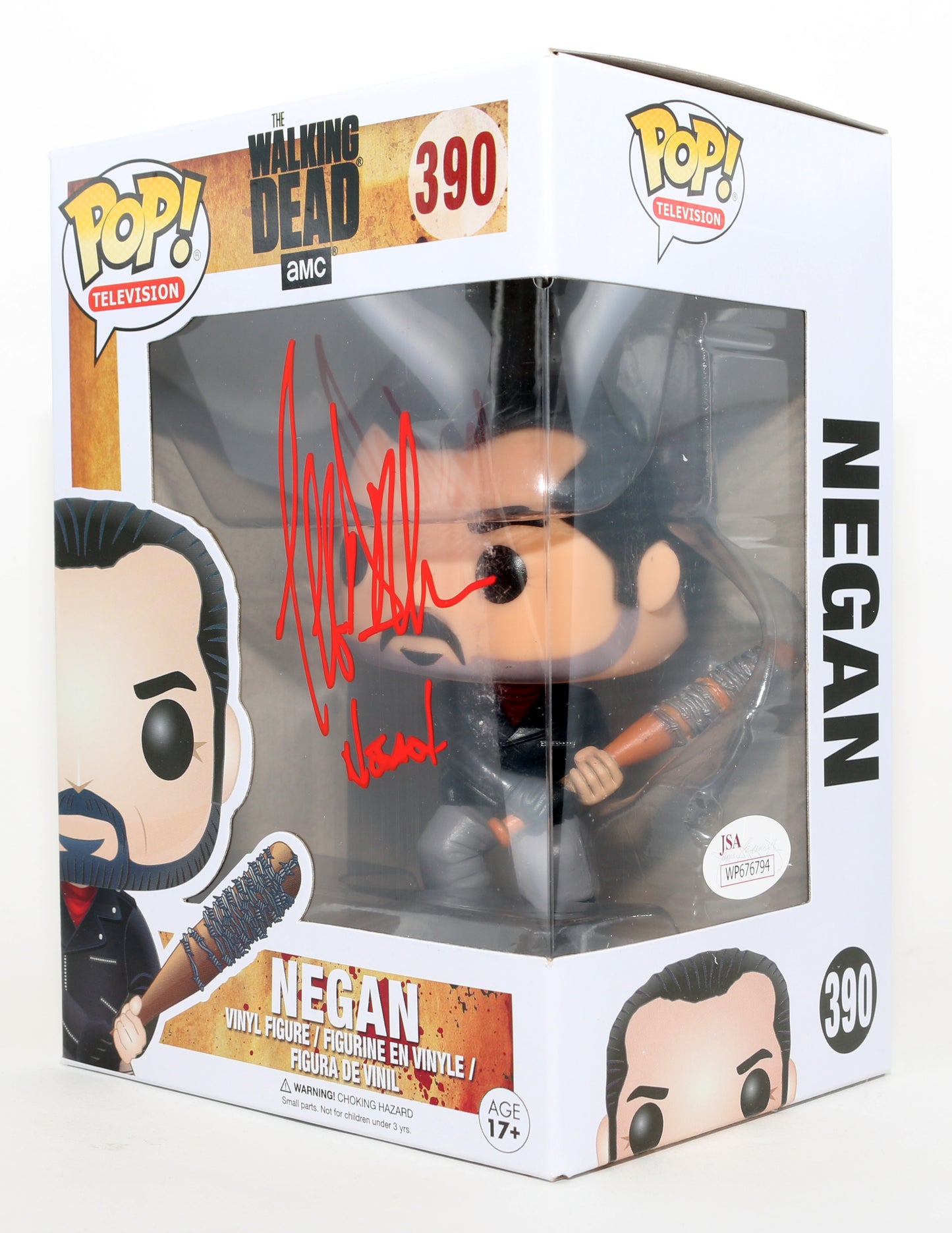 
                  
                    Jeffrey Dean Morgan as Negan in The Walking Dead (JSA) Signed Funko POP! #390 with Character Name
                  
                