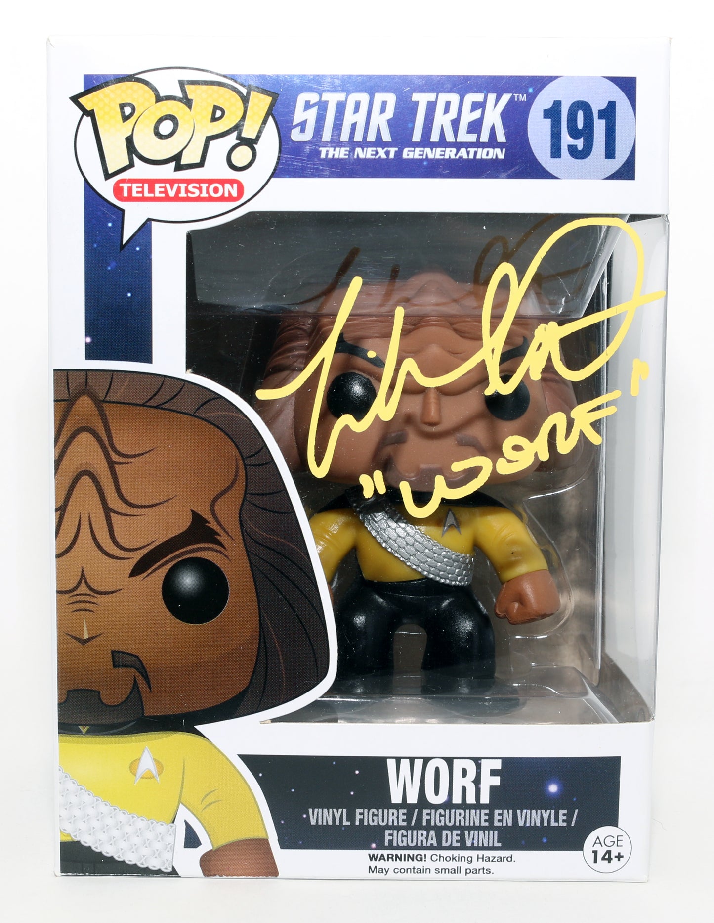
                  
                    Michael Dorn as Worf in Star Trek: The Next Generation Signed Funko POP! #191 with Character Name
                  
                