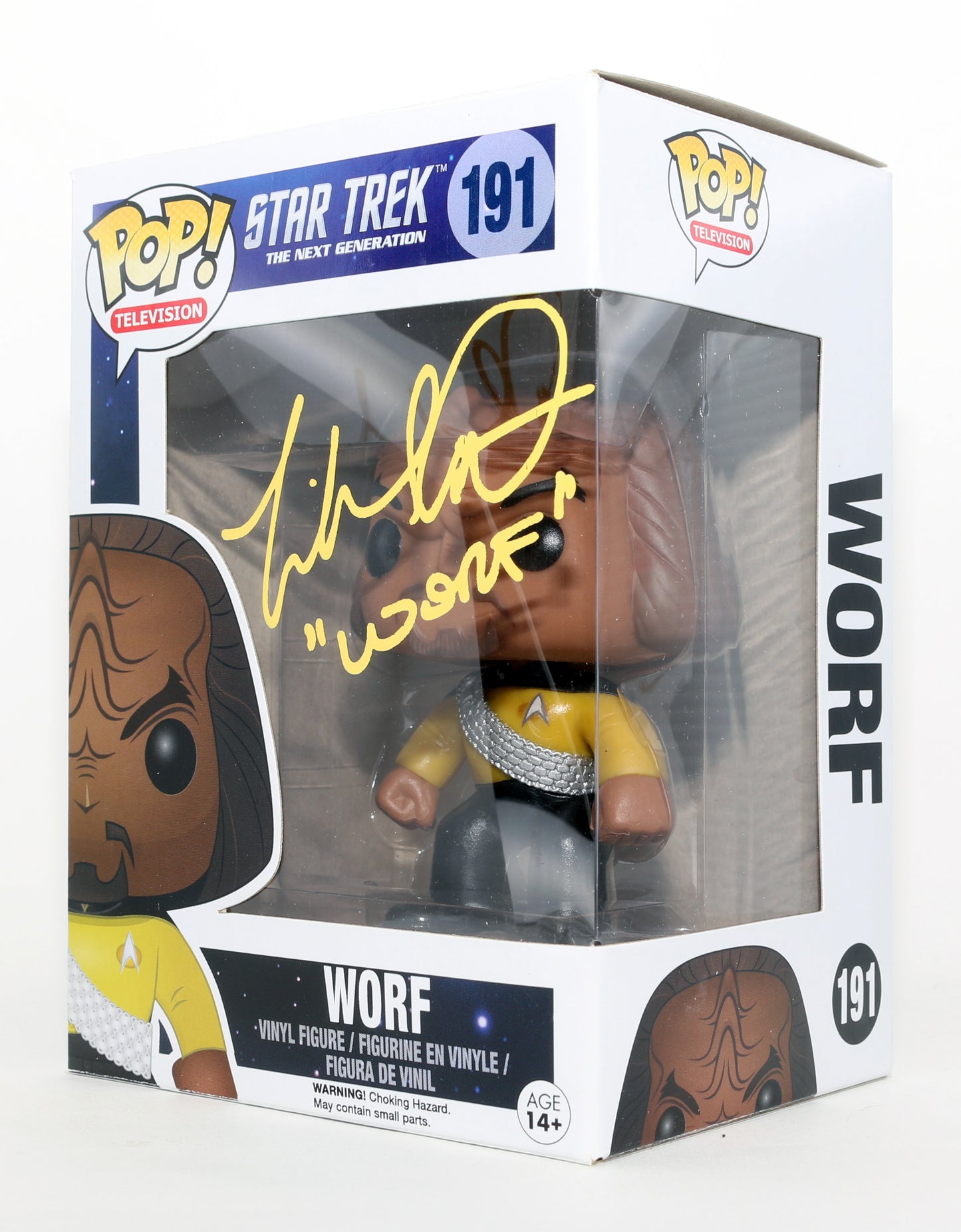 
                  
                    Michael Dorn as Worf in Star Trek: The Next Generation Signed Funko POP! #191 with Character Name
                  
                