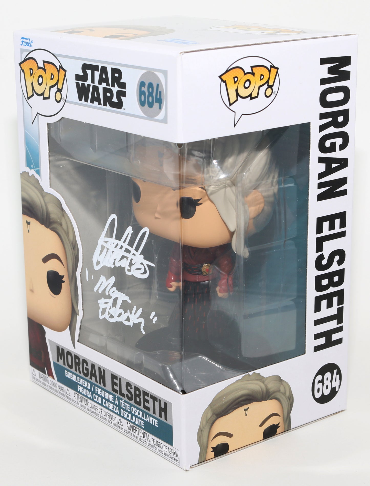 
                  
                    Diana Lee Inosanto as Morgan Elsbeth in Star Wars: Ahsoka Signed Funko POP! #684 with Character Name
                  
                