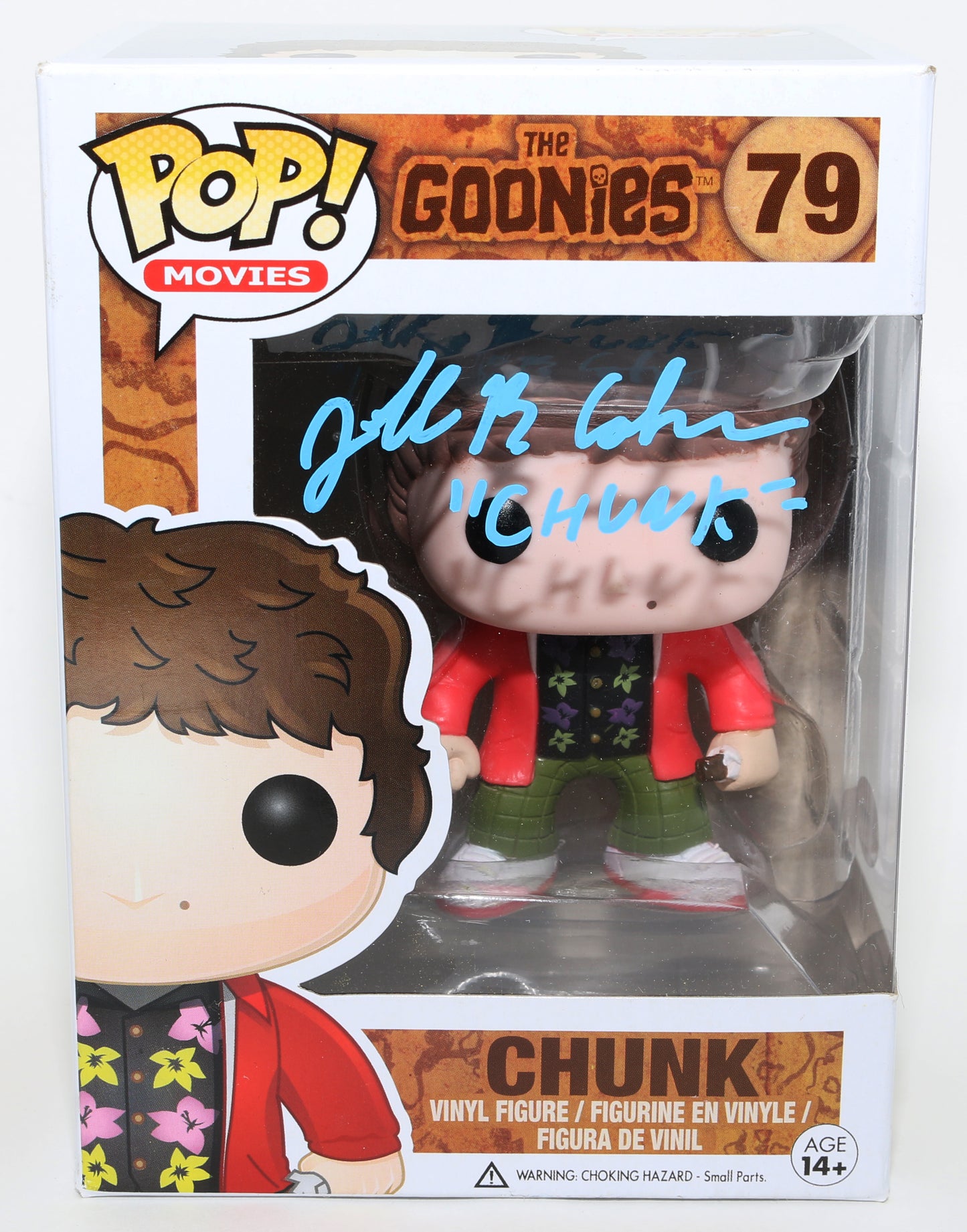 
                  
                    Jeff Cohen as Chunk in The Goonies (Autograph COA) Signed Funko POP! #79 with Character Name
                  
                