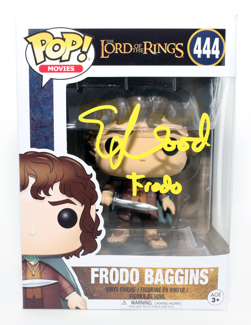 Elijah Wood as Frodo Baggins in The Lord of the Rings Signed Funko POP! #444 with Character Name