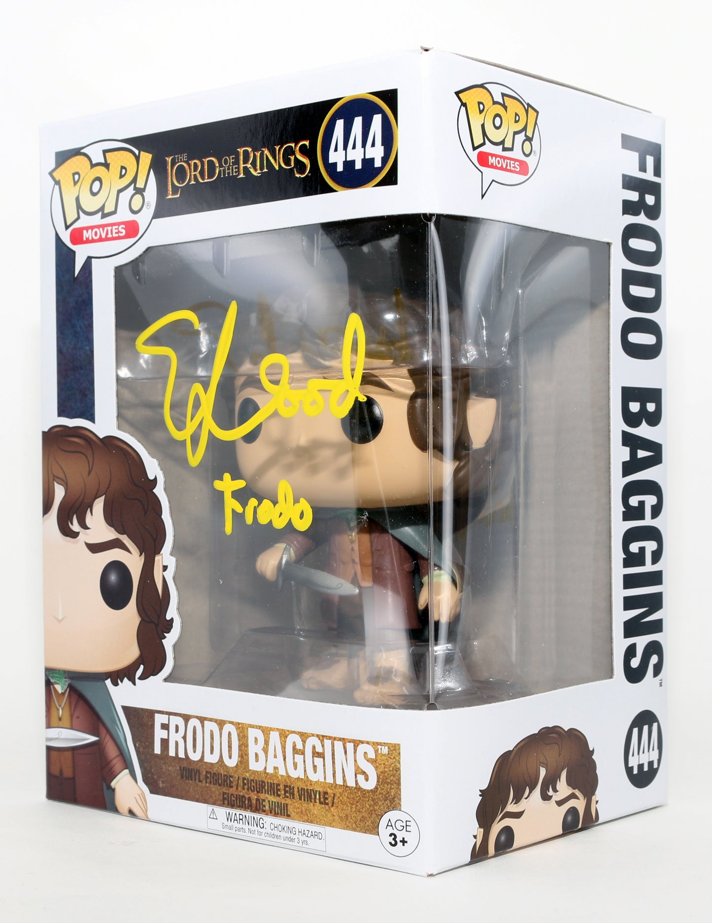 
                  
                    Elijah Wood as Frodo Baggins in The Lord of the Rings Signed Funko POP! #444 with Character Name
                  
                