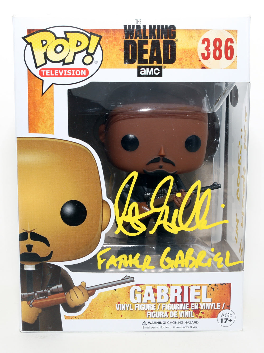 Seth Gilliam as Gabriel Stokes in The Walking Dead (JSA) Signed Funko POP! #386 with Character Name & Quote