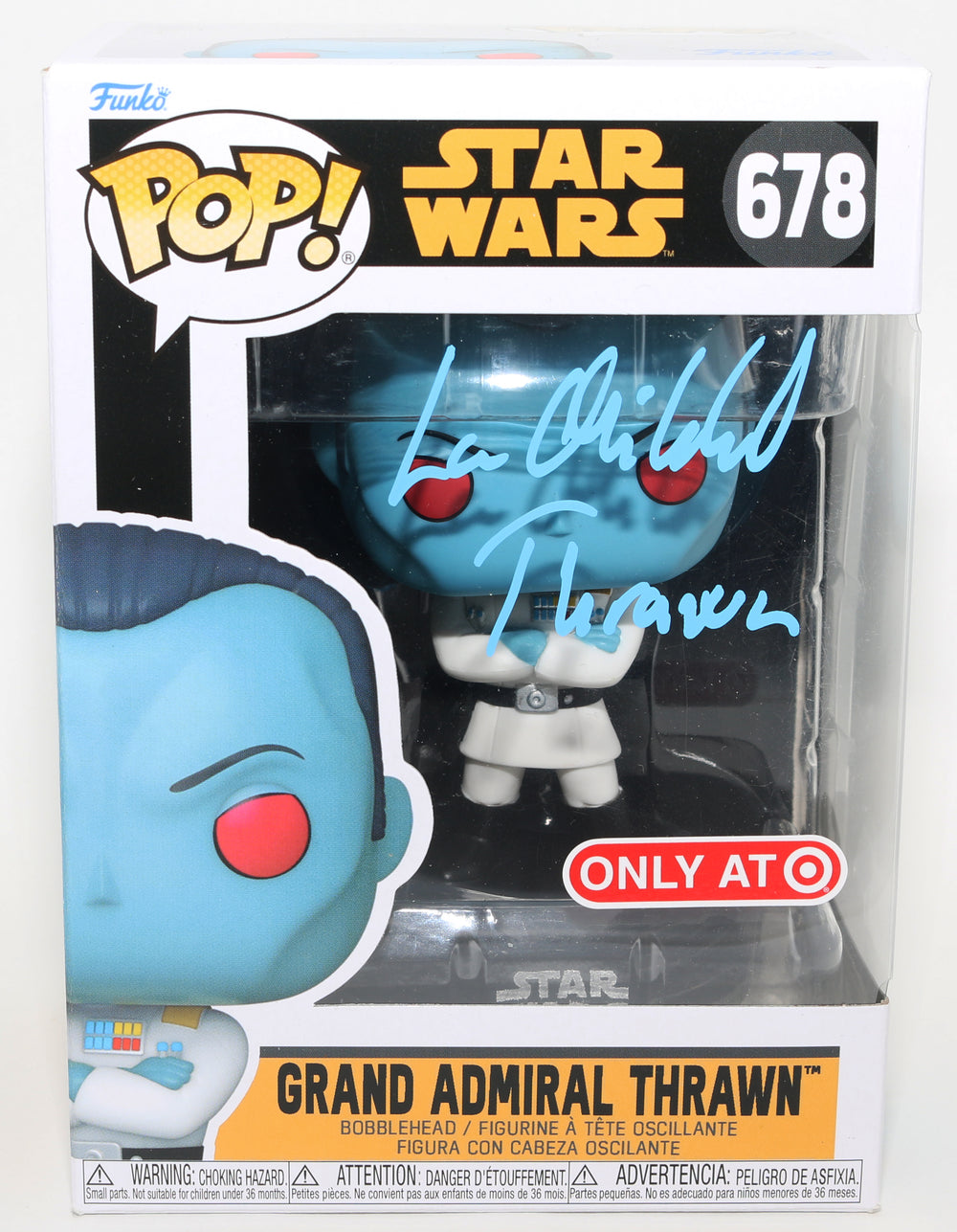 Lars Mikkelsen as Grand Admiral Thrawn in Star Wars: Ahsoka Target Exclusive (JSA) Signed Funko POP! #678 with Character Name