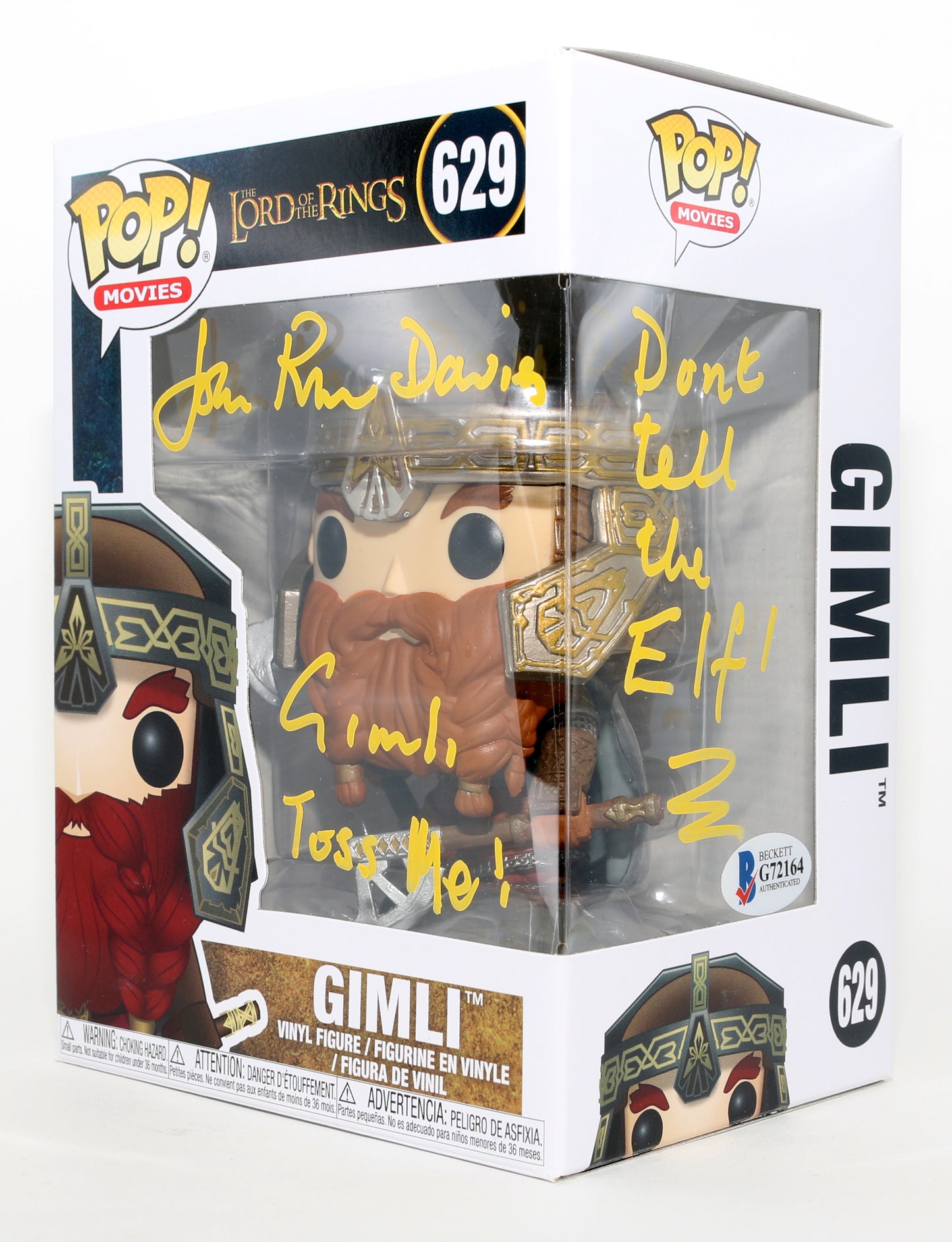 
                  
                    John Rhys-Davies as Gimli in The Lord of the Rings (Beckett) Signed Funko POP! #629 with Character Name & Quote
                  
                