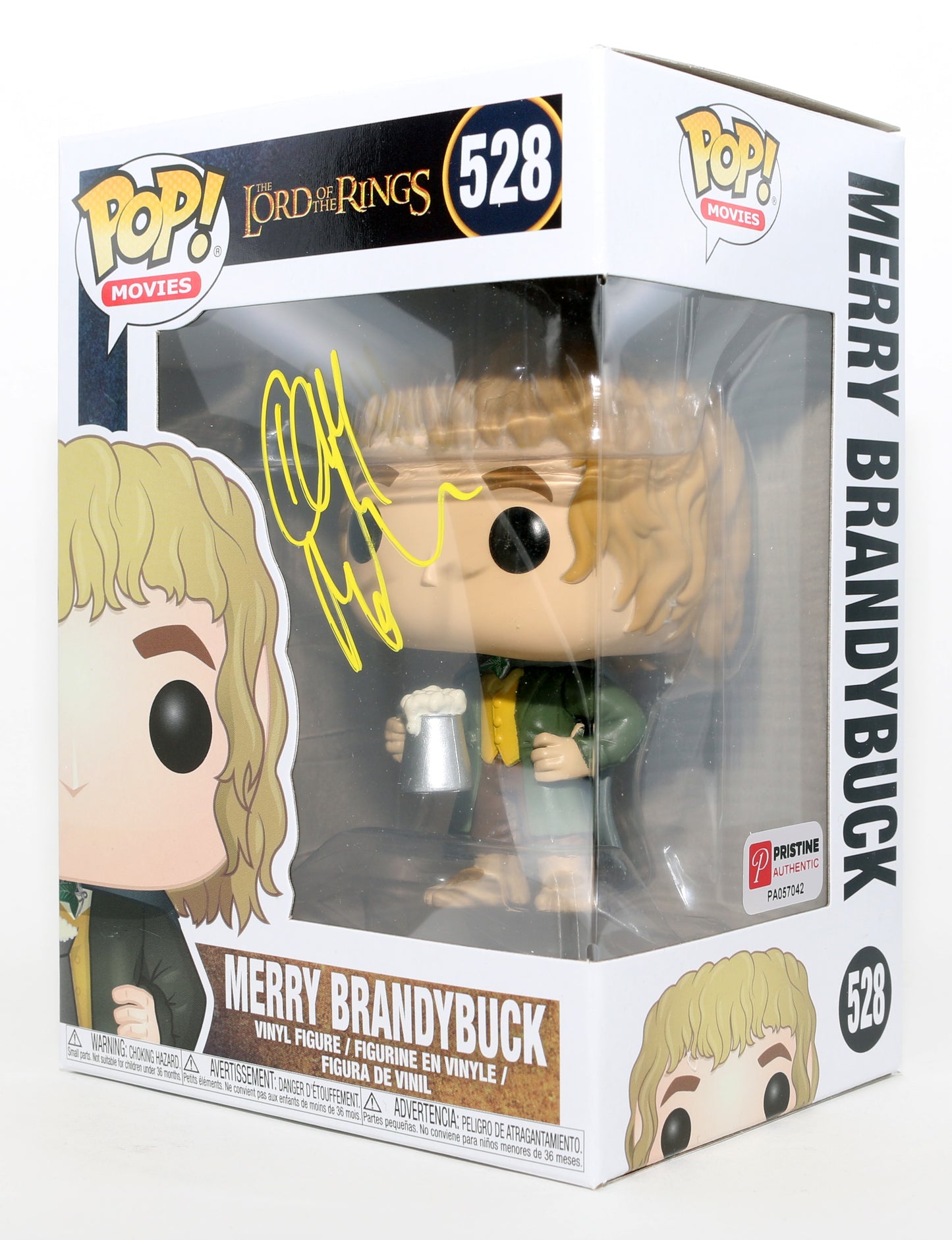 
                  
                    Dominic Monaghan as Merry Brandybuck in The Lord of the Rings Pristine Authentic Signed Funko POP! #528
                  
                