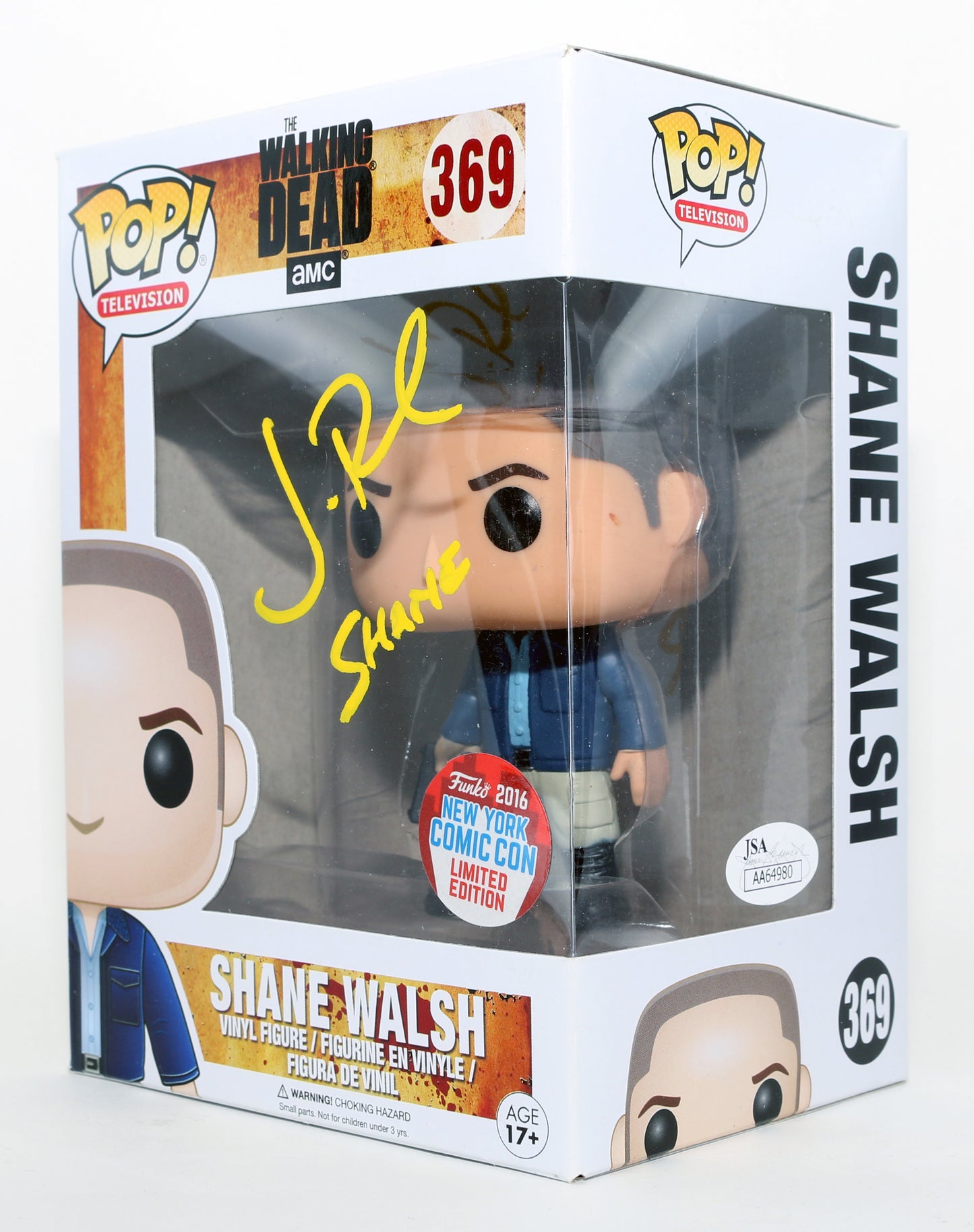 
                  
                    Jon Bernthal as Shane Walsh in The Walking Dead 2016 New York Comic Con Exclusive (JSA) Signed Funko POP! #369 with Character Name
                  
                