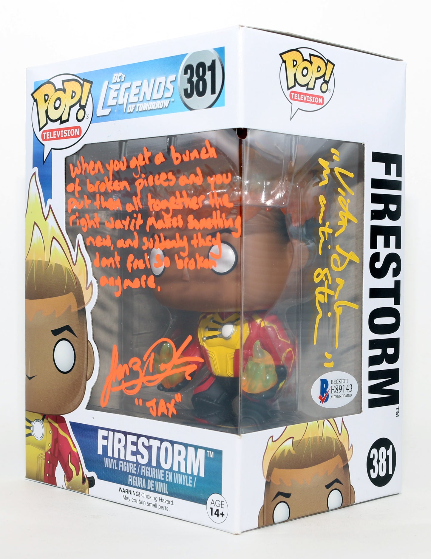 
                  
                    Franz Drameh as Firestorm/Jax in DC's Legends of Tomorrow (Beckett) Signed Funko POP! #381 with Character Name & Quotes
                  
                