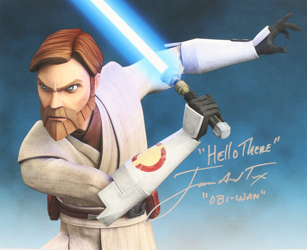 James Arnold Taylor as Obi-Wan Kenobi in Star Wars: The Clone Wars Signed 8x10 Photo with Character Name & Quote