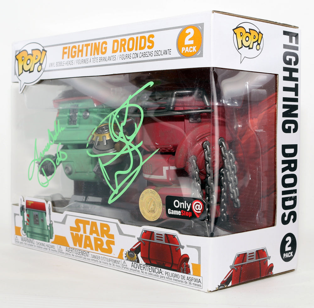 
                  
                    Warwick Davis & Annabelle Davis as Fighting Droids in Solo: A Star Wars Story Gamestop Exclusive Signed Funko POP! 2-Pack
                  
                