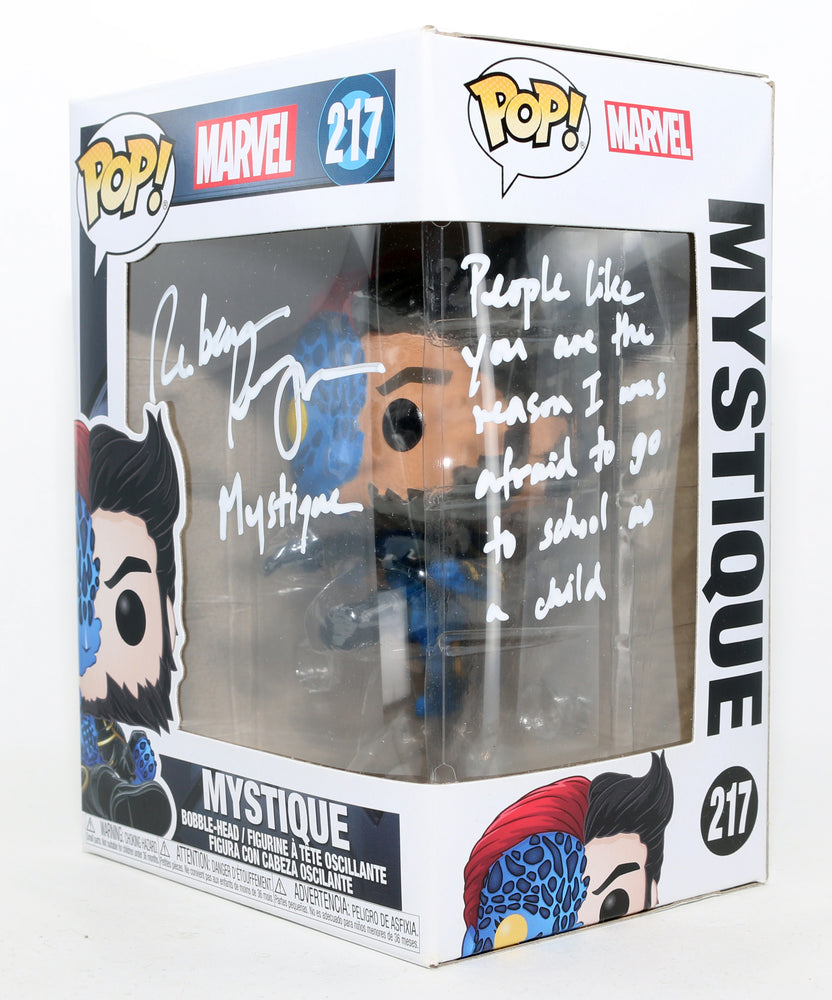 
                  
                    Rebecca Romijn as Mystique in X-Men Signed Funko POP! #217 with Character Name & Quote
                  
                