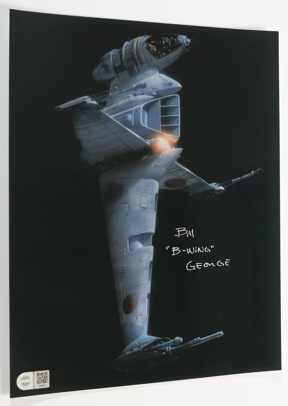 Bill George B-wing Fighter Designer of Star Wars: Return of the Jedi (SWAU) Signed 11x14 Metallic Photo