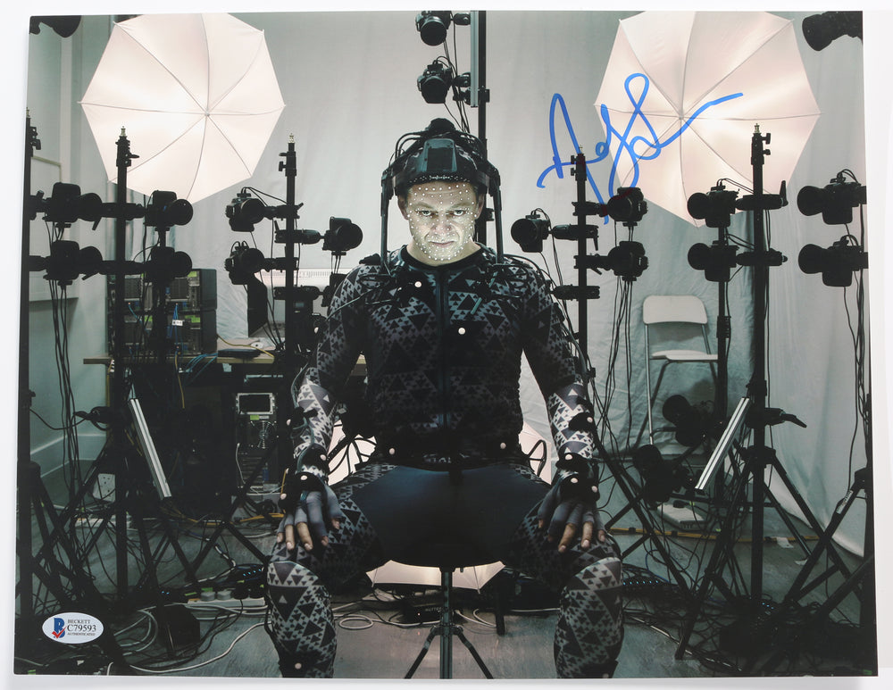 Andy Serkis as Supreme Leader Snoke Behind the Scenes of Star Wars: The Force Awakens (Beckett) Signed 11x14 Photo