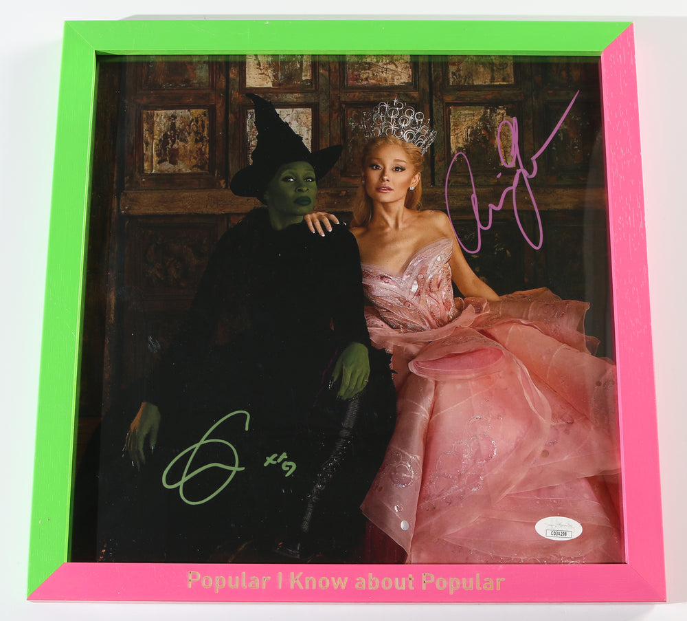 Cynthia Erivo as Elphaba Thropp & Ariana Grande as Galinda Upland in Wicked (JSA) Signed LP 12