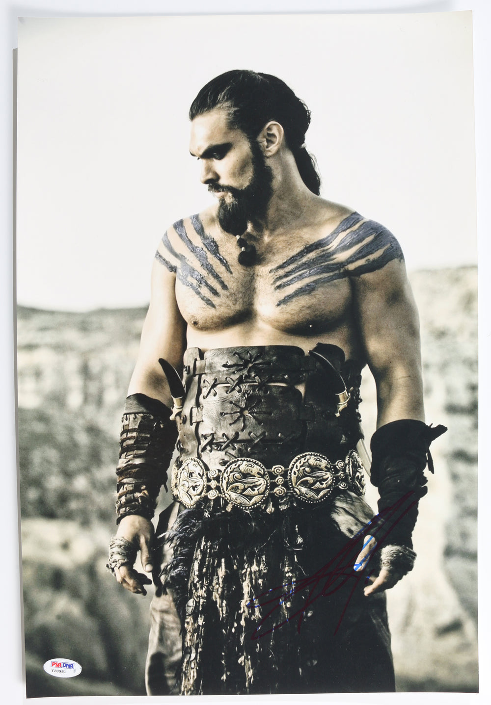 Jason Momoa as Khal Drago in Game of Thrones (PSA) Signed 12x18 Photo