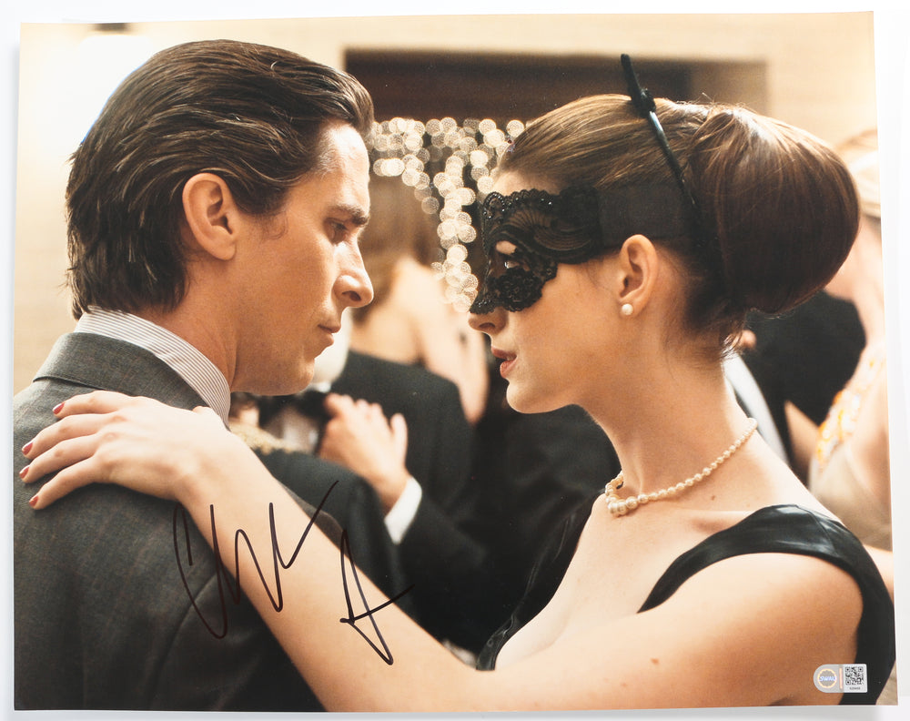 Christian Bale as Bruce Wayne / Batman with Selina Kyle Catwoman in The Dark Knight Rises (SWAU) Signed 16x20 Photo