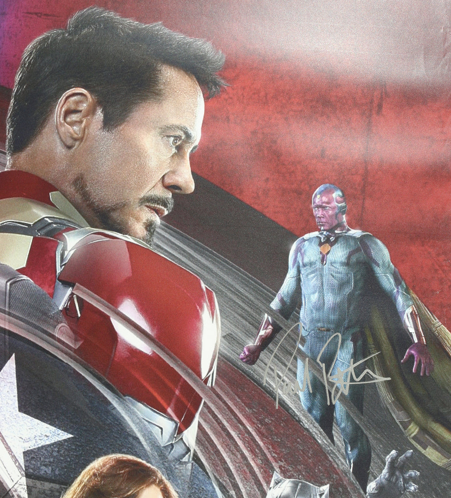 
                  
                    Captain America: Civil War 27x40 Poster (Beckett Witnessed) Cast Signed by Chris Evans, Sebastian Stan, & Paul Bettany
                  
                