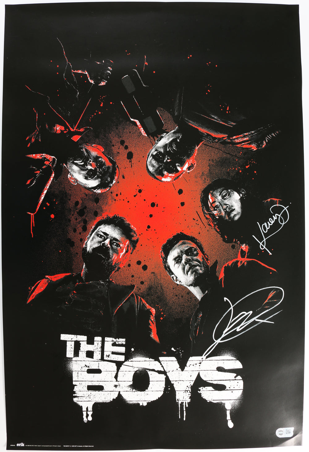 Jack Quaid as Hughie Campbell & Karen Fukuhara as Kimiko Miyashiro / The Female in The Boys (SWAU) Signed 22x34 Poster