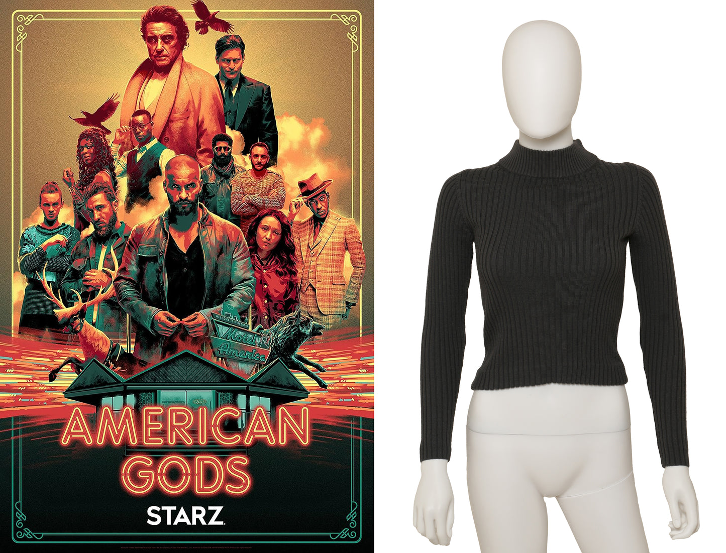 
                  
                    Neil Gaiman's American Gods Sweater Worn by Actress Emily Browning as Laura Moon - 2017
                  
                