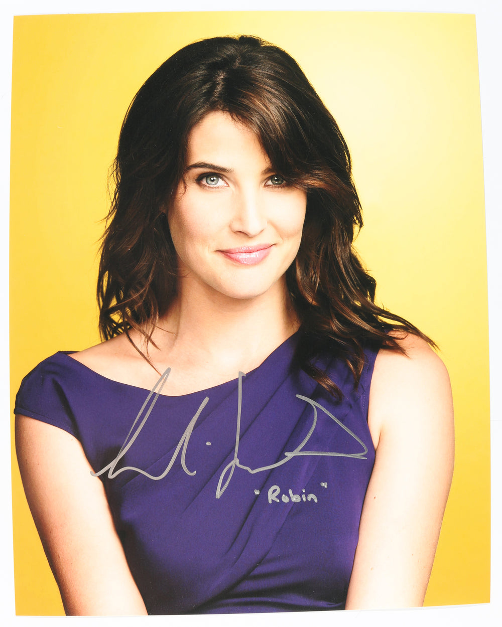 Cobie Smulders as Robin Scherbatsky in How I Met Your Mother Signed 11x14 Photo with Character Name