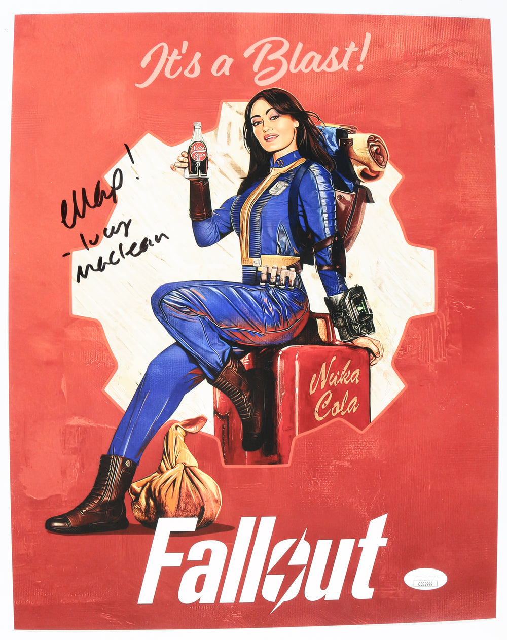 Ella Purnell as Lucy MacLean in Fallout (JSA) Signed 11x14 Photo with Character Name