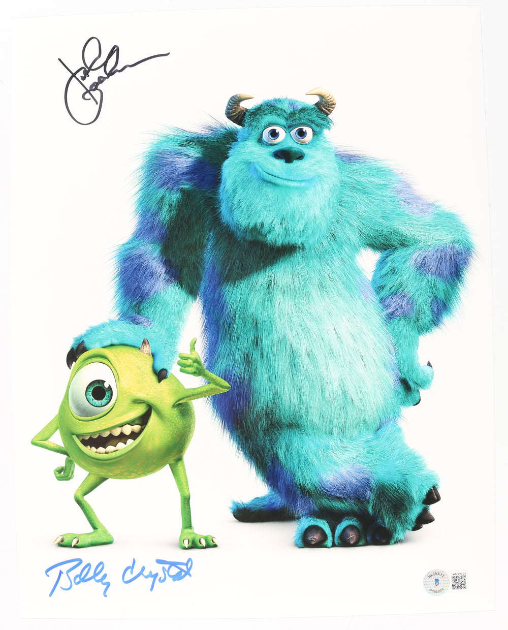 Billy Crystal as Mike Wazowski & John Goodman as James P. Sullivan / Sulley in Monsters, Inc. (Beckett) Signed 11x14 Photo