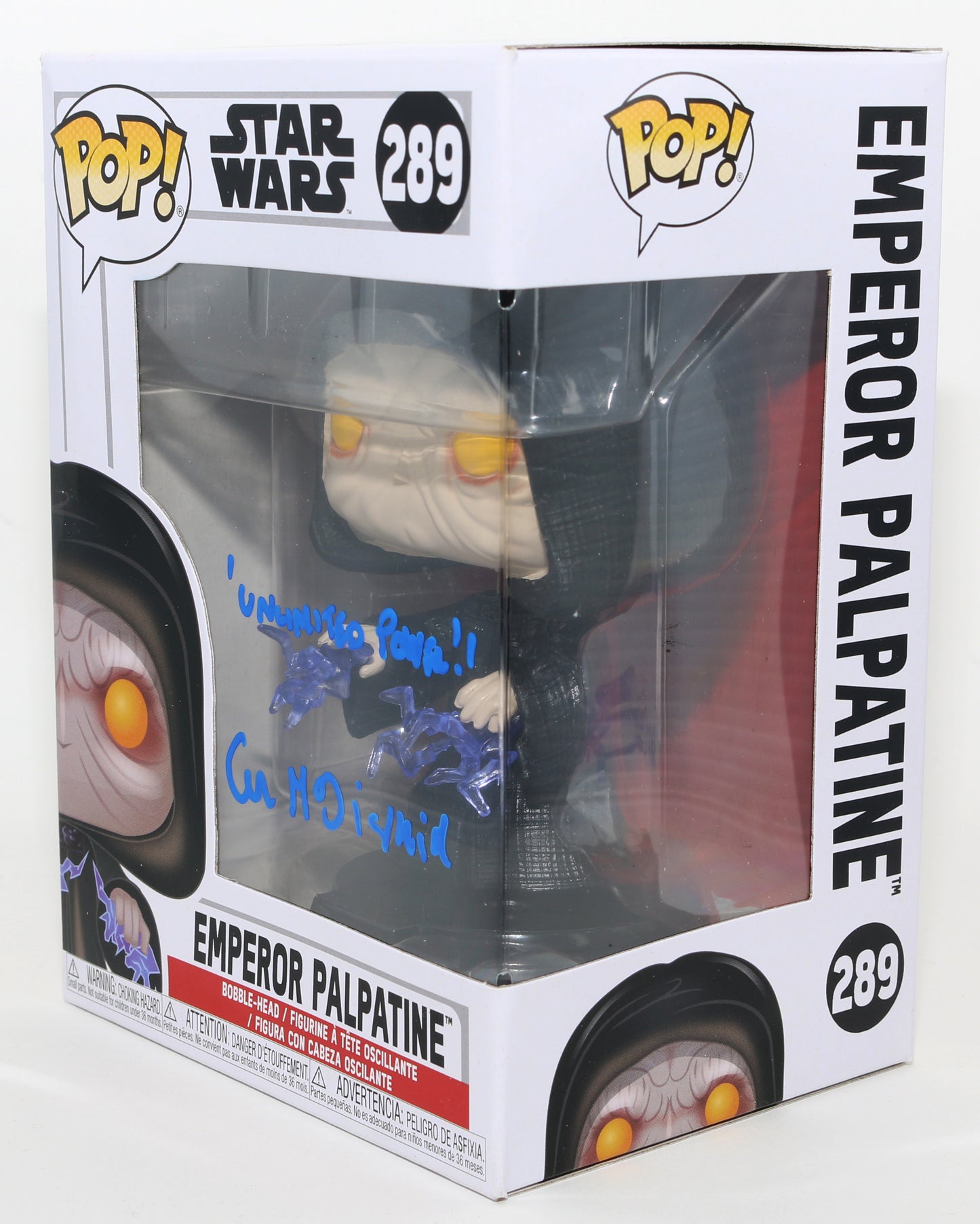 
                  
                    Ian McDiarmid as Emporer Palpatine in Star Wars Signed Funko POP! #289 with Quote
                  
                