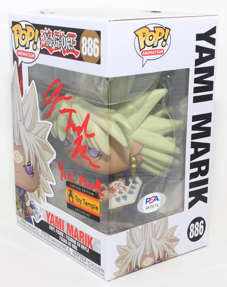 
                  
                    Jonathan Todd Ross as Yami Marik in Yu-Gi-Oh! Toy Temple Exclusive (PSA) Signed Funko POP! #886 with Character Name
                  
                