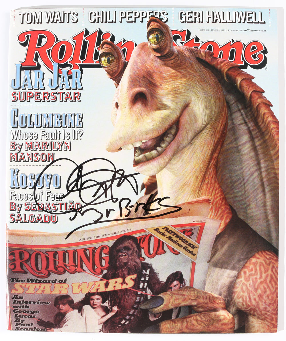 Ahmed Best as Jar Jar Binks in Star Wars Episode I: The Phantom Menace Signed 10x12 Rolling Stone Magazine with Character Name