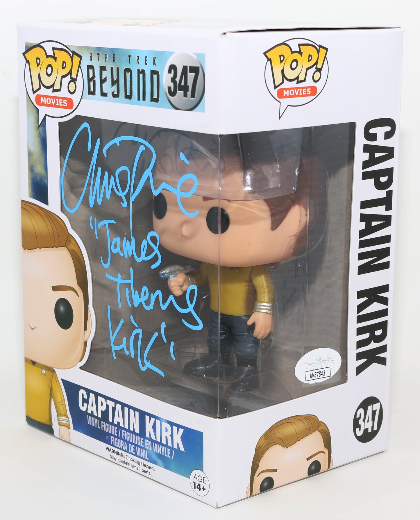 
                  
                    Chris Pine as Captain Kirk in Star Trek: Beyond (JSA) Signed Funko POP! #347 with Character Name
                  
                