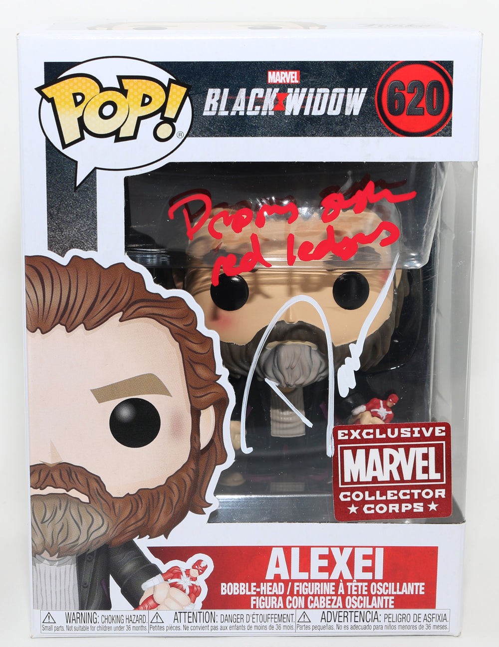 David Harbour as Alexei in Black Widow Marvel Collector Corps Exclusive (JSA) Signed Funko POP! #620 with Quote