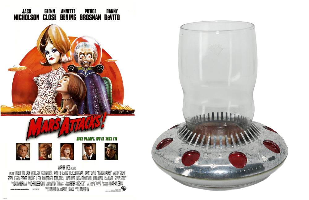 Mars Attacks Flying Saucer Glass Cast & Crew Gift - 1996