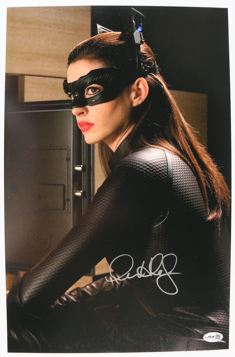 Anne Hathaway as Catwoman in The Dark Knight Rises (JSA) Signed 11x17 Photo