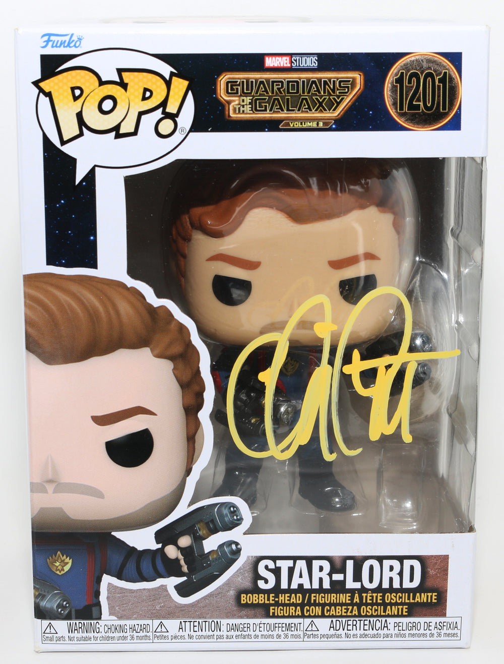 Chris Pratt as Star-Lord in Guardians of the Galaxy Vol. 3 (JSA) Signed Funko POP! #1201