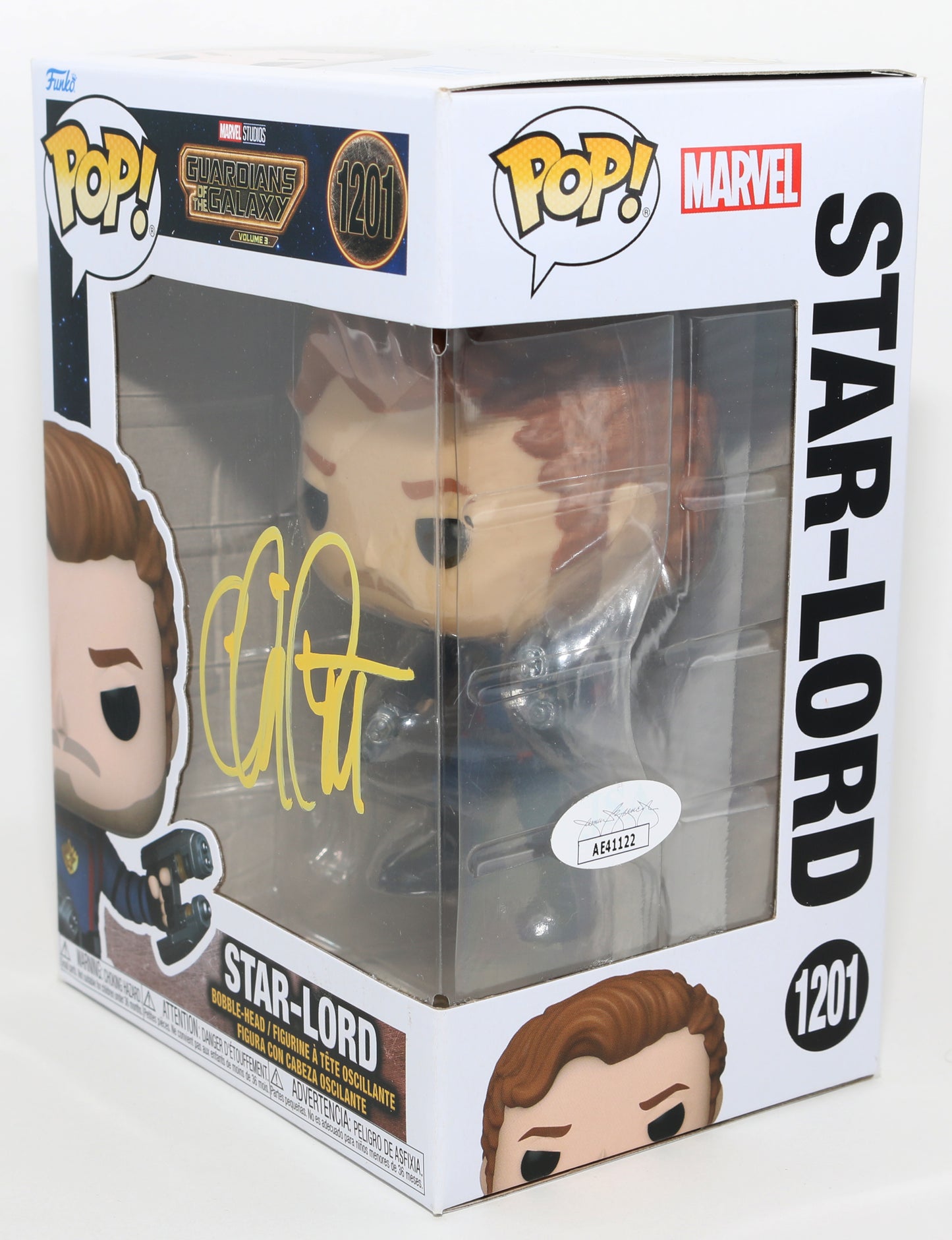 
                  
                    Chris Pratt as Star-Lord in Guardians of the Galaxy Vol. 3 (JSA) Signed Funko POP! #1201
                  
                
