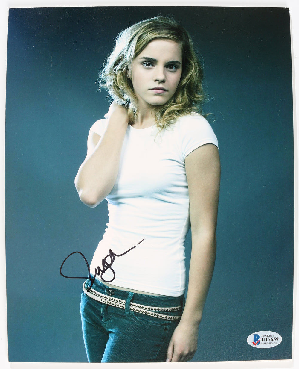 Emma Watson Hermoine from Beauty & the Beast, The Perks of Being a Wallflower, & Harry Potter (Beckett) Signed 8x10 Photo