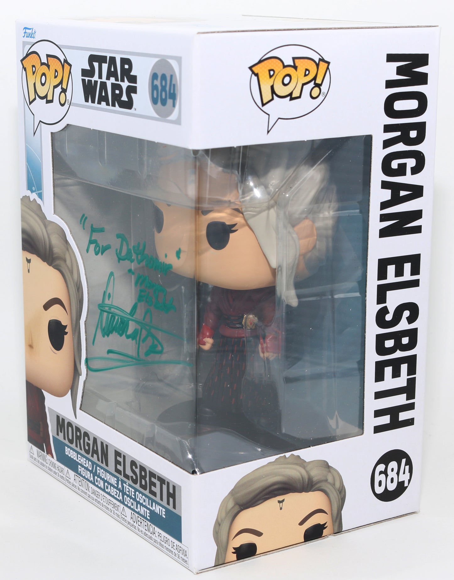 
                  
                    Diana Lee Inosanto as Morgan Elsbeth in Star Wars: Ahsoka Signed Funko POP! #684 with Character Name and Quote
                  
                