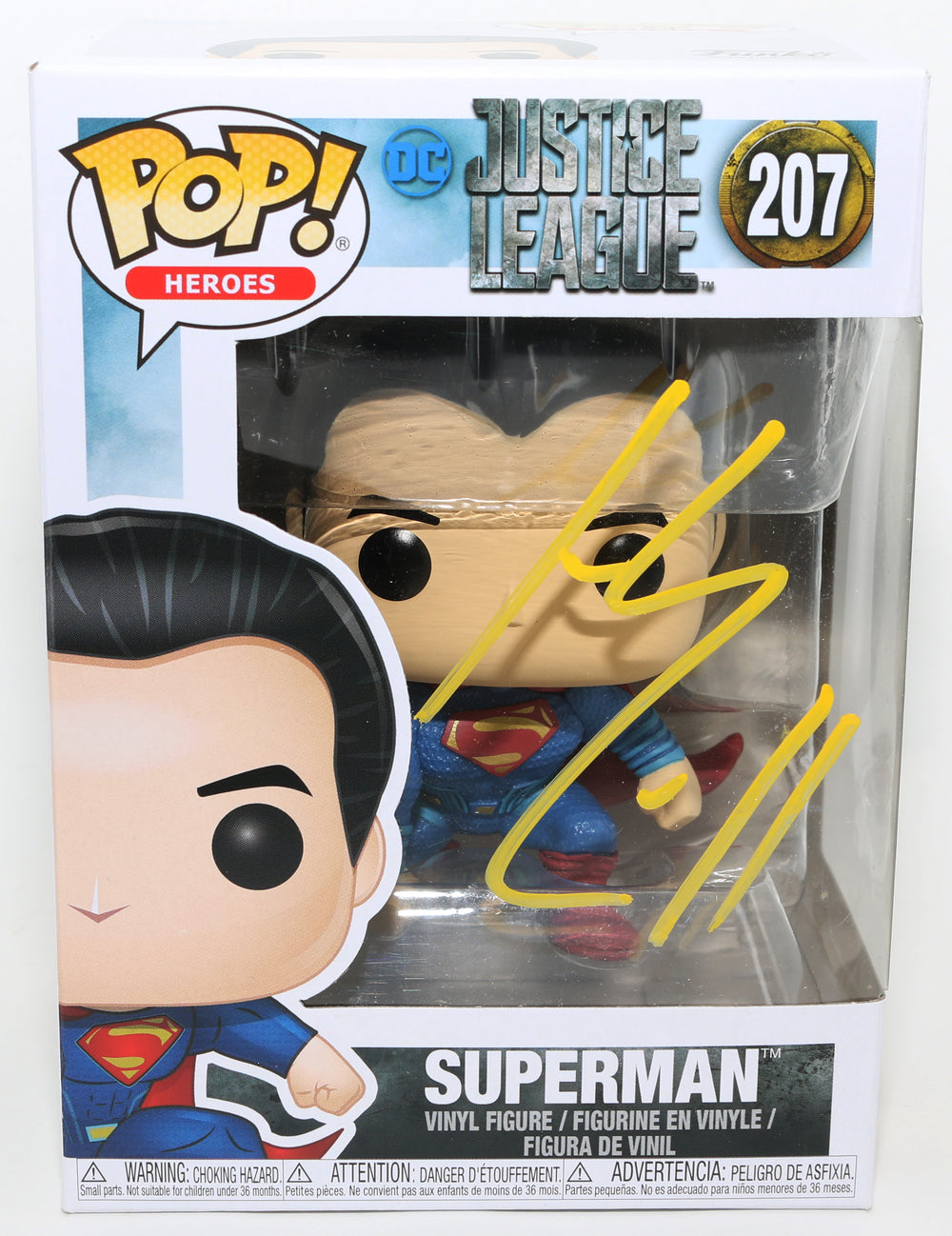 Henry Cavill as Superman in Justice League Signed Funko POP! #207