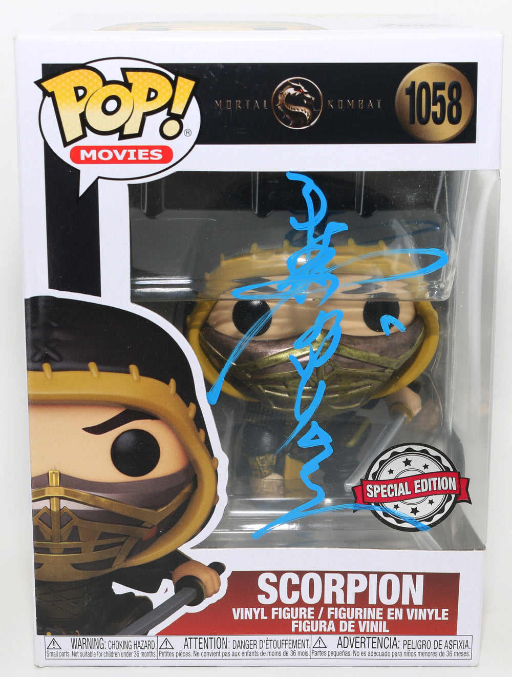 Hiroyuki Sanada as Scorpion in Mortal Kombat Special Edition (SWAU) Signed Funko POP! #1058