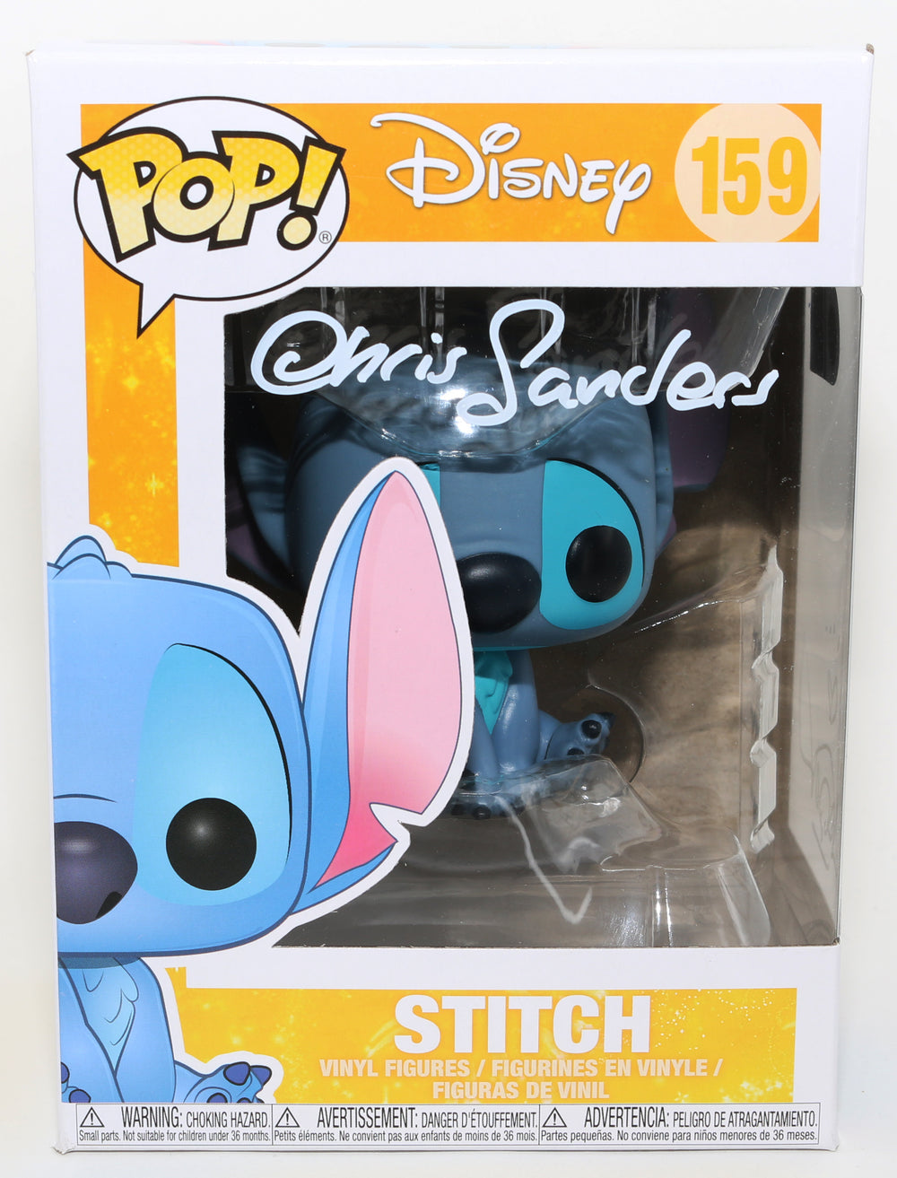 Chris Sanders Creator & Voice Actor of Stitch in Disney's Lilo & Stitch (SWAU) Signed Funko POP! #159 with Drawing