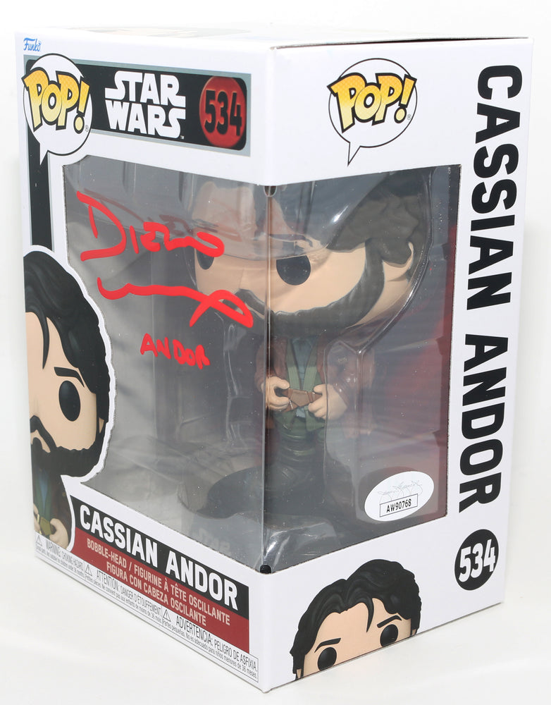 
                  
                    Diego Luna as Cassian Andor in Rogue One: A Star Wars Story (JSA) Signed Funko POP! #534 with Character Name
                  
                