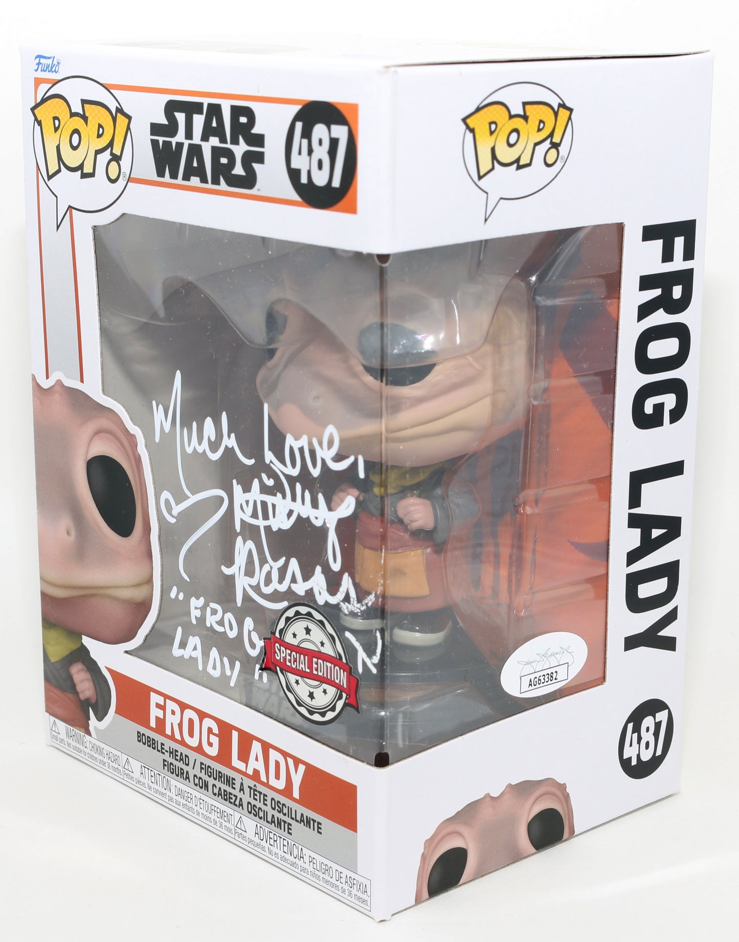 
                  
                    Misty Rosas as the Frog Lady in Star Wars: The Mandalorian Special Edition (JSA) Signed Funko POP! #487 with Character Name
                  
                