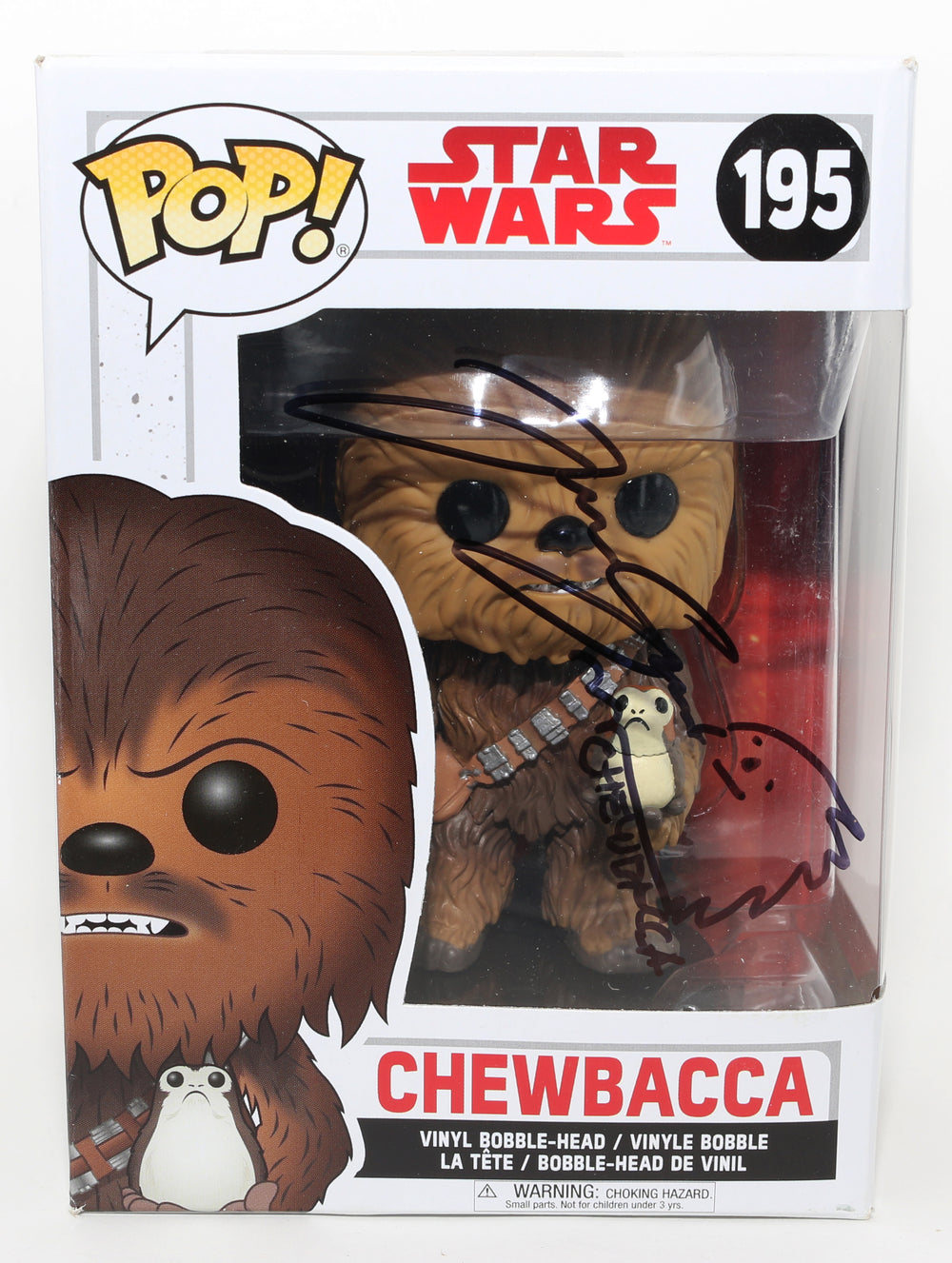 Joonas Suotamo as Chewbacca in Star Wars: The Last Jedi Signed Funko POP! #195 with Character Name