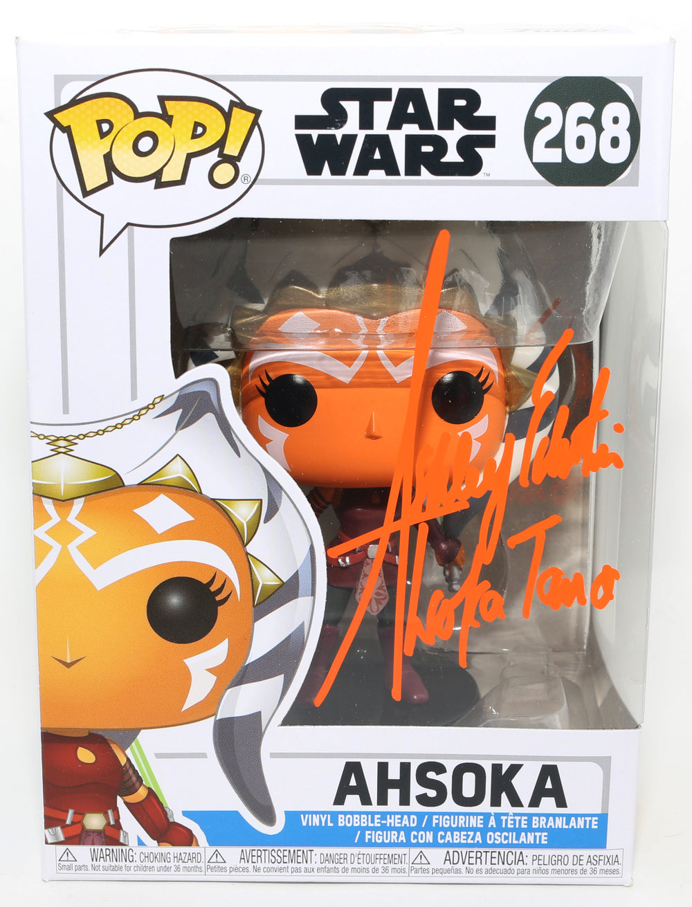 Ashley Eckstein as Ahsoka Tano in Star Wars: The Clone Wars Signed Funko POP! #268 with Character Name
