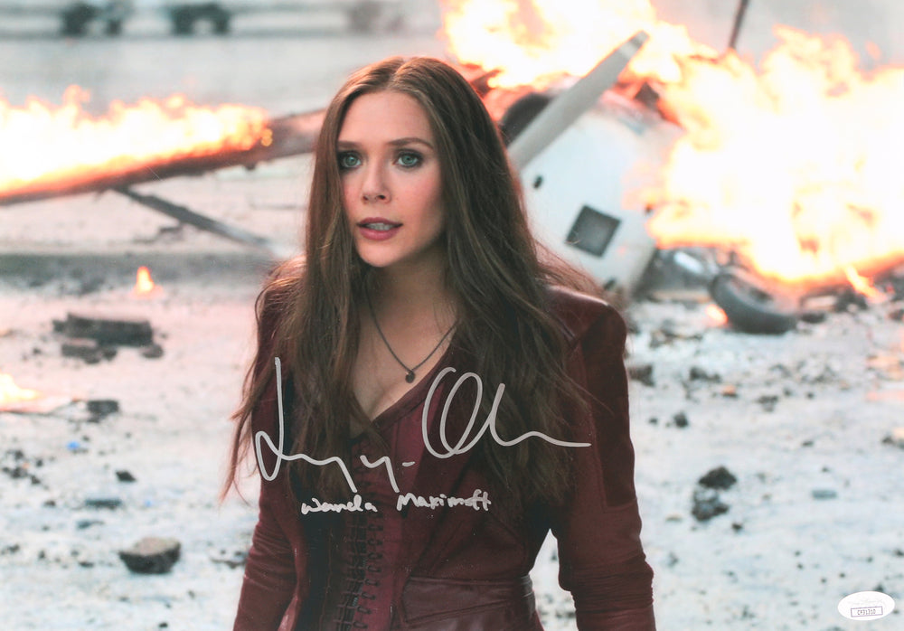 Elizabeth Olsen as Scarlet Witch in Captain America: Civil War (JSA) Signed 11x16 Photo with Character Name