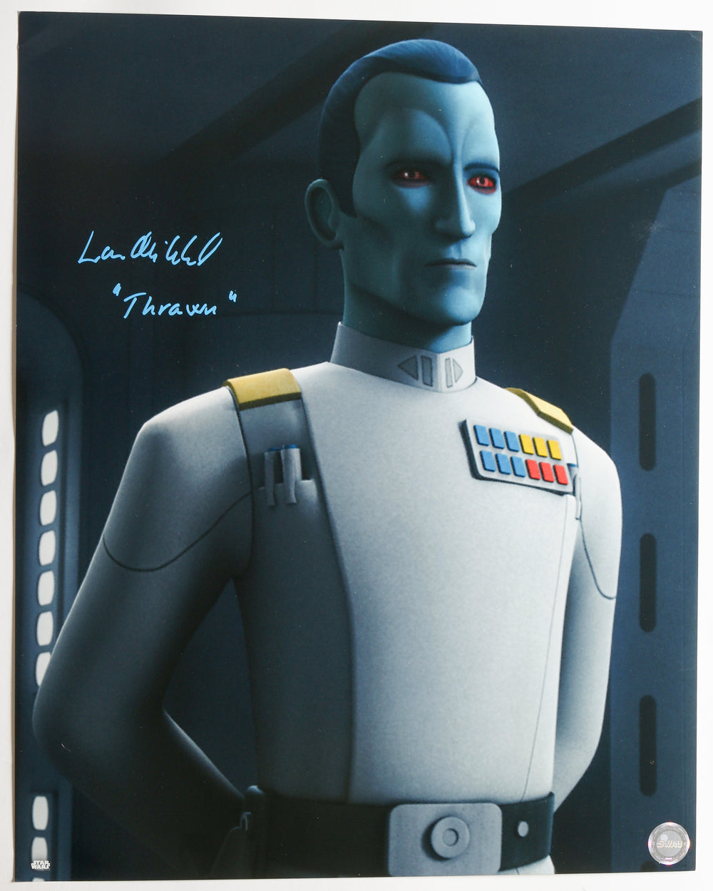 Lars Mikkelsen Grand Admiral Thrawn Star Wars: Rebels (SWAU) Signed 16x20 Photo with Character Name